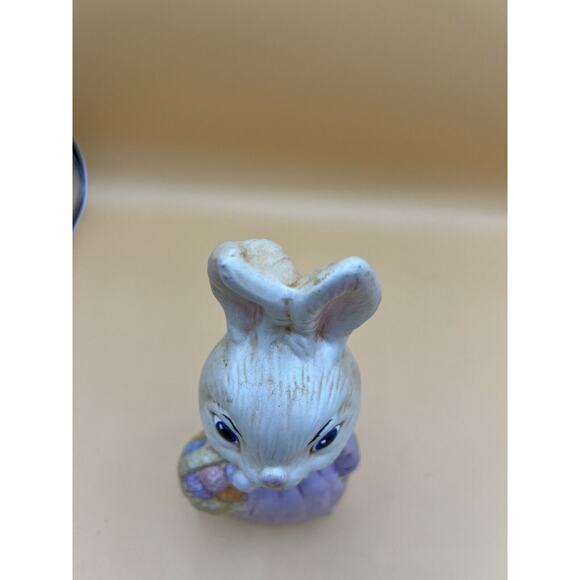 Easter Rabbit Bunny Girl In Purple Dress Spring Easter Decor Vintage - Picture 6 of 7